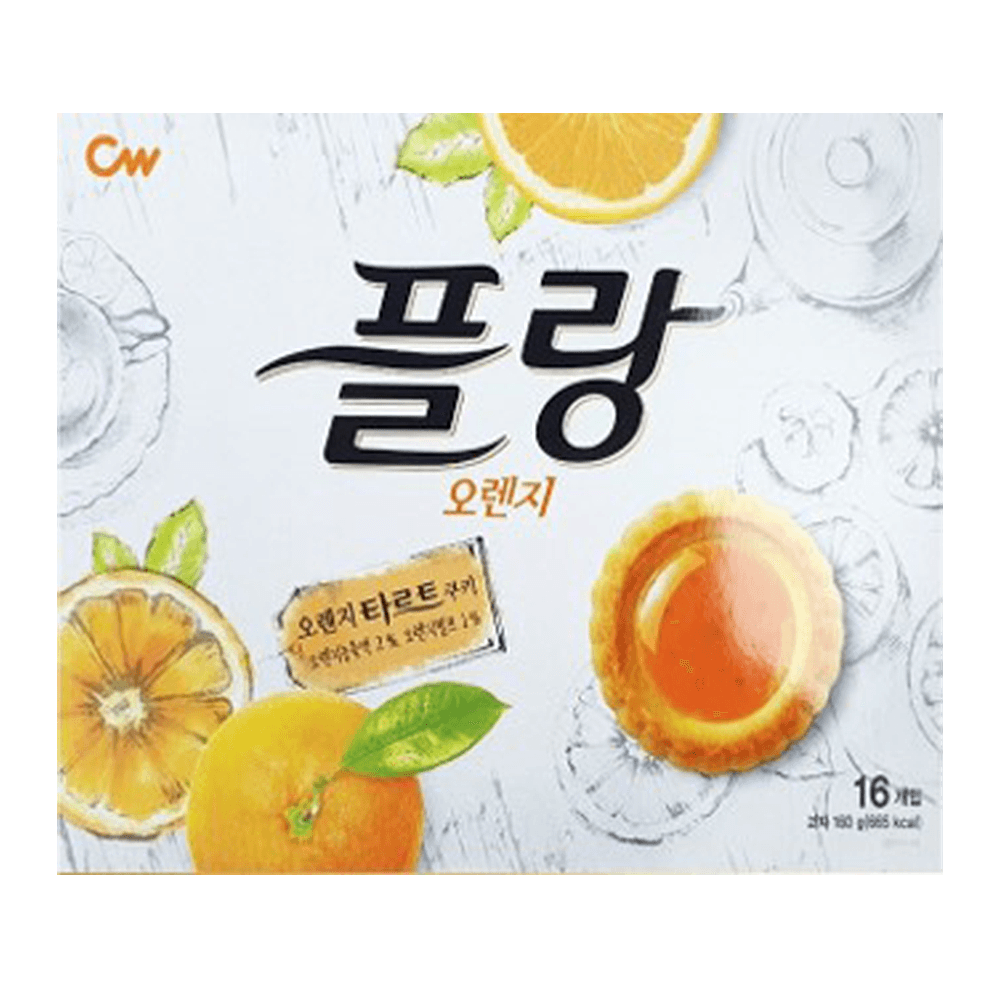 Chung Woo Flan Orange Flavored Tart Cookies 5.64oz(160g) - Anytime Basket