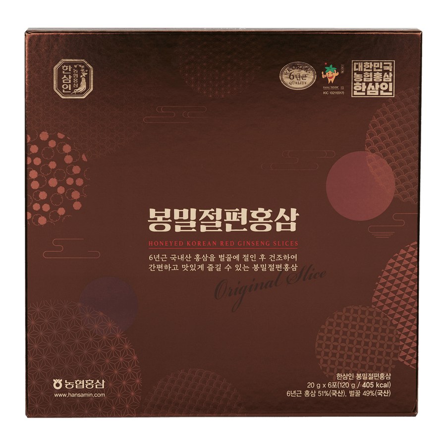 Hansamin Honeyed Korean Red Ginseng Slices 0.71(20g) 6 Packs - Anytime Basket