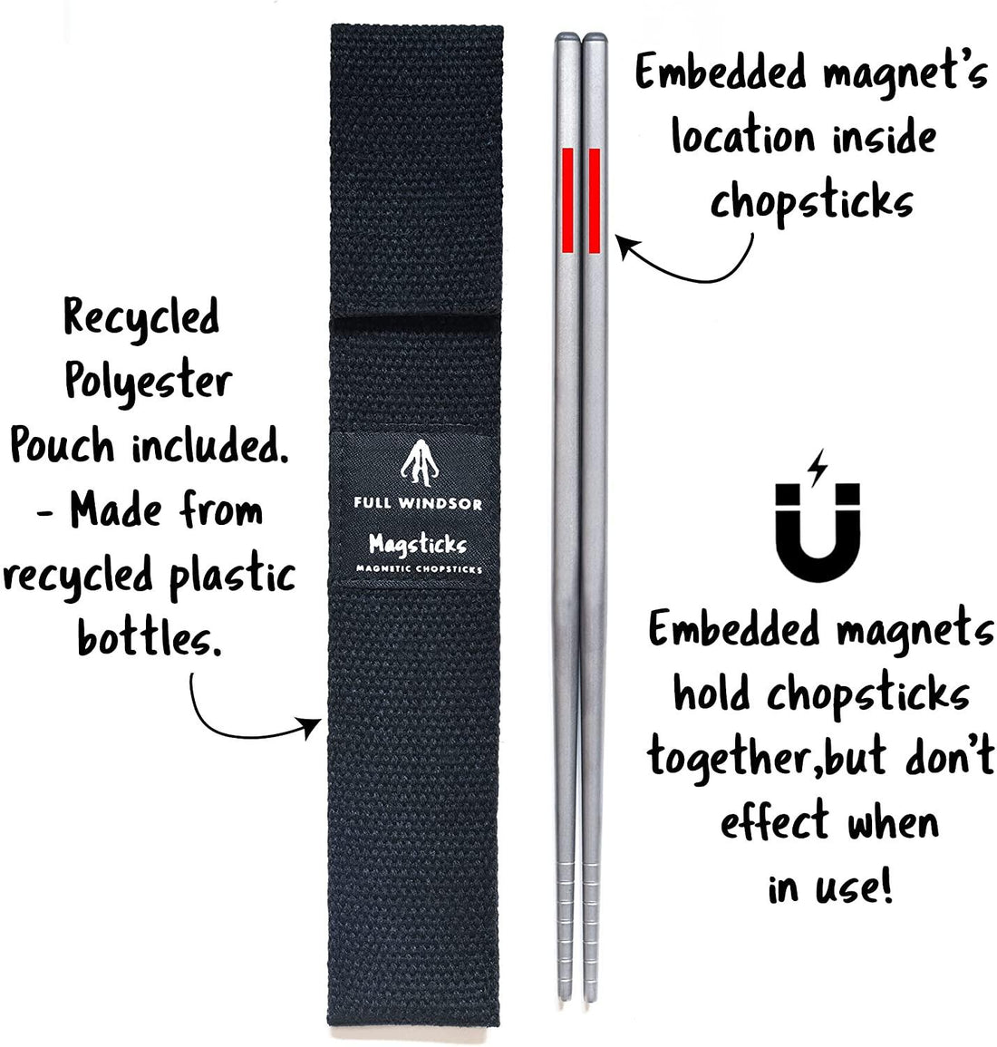 MAGSTICKS Premium Magnetic Titanium Chopsticks - Anytime Basket