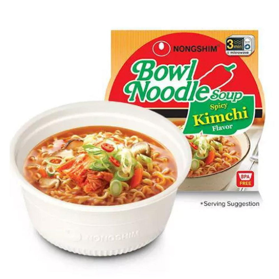 Nongshim Bowl Spicy Kimchi Soup Microwavable Noodle Bowl 3.03oz(86g) - Anytime Basket