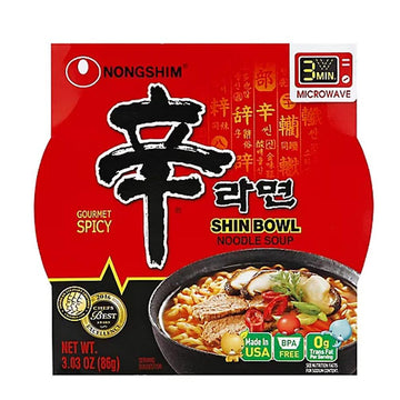 Nongshim Hot & Spicy Shin Bowl Noodle Soup - 3.03 Oz - Anytime Basket