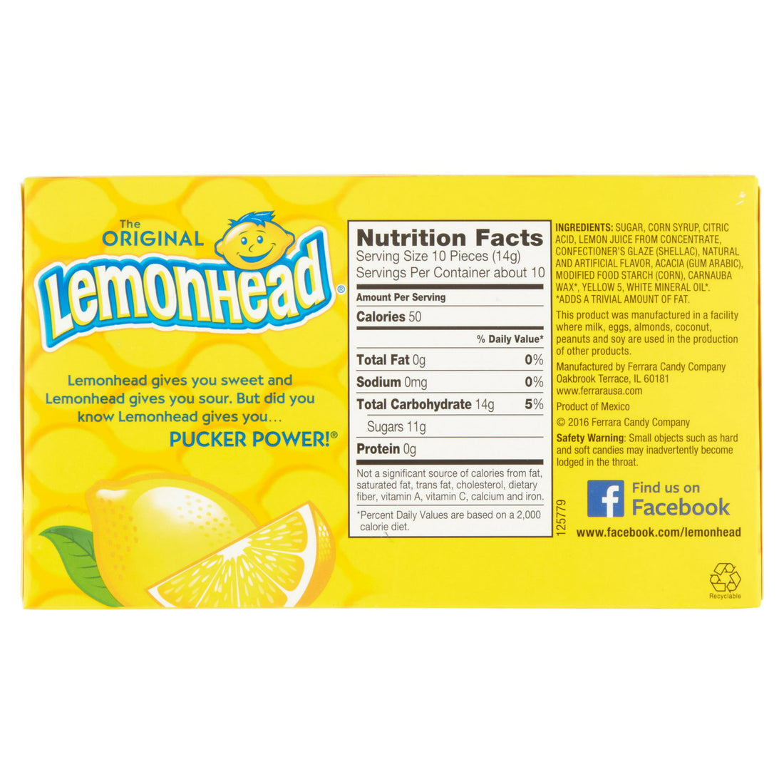 Lemonhead Original Lemon Candies, 5 oz Theater Box