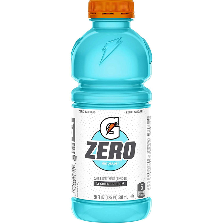 Gatorade G Zero Thirst Quencher, Glacier Freeze, 20 oz Bottles, 8 Count