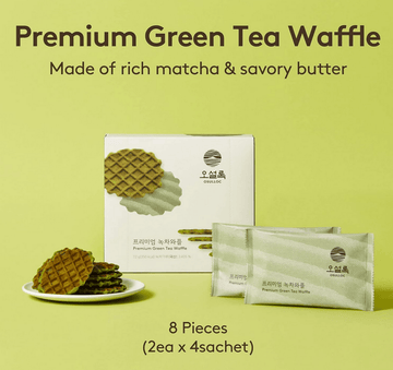 OSULLOC Green Tea Waffles Matcha Flavored Snacks (3.52oz, 100g)