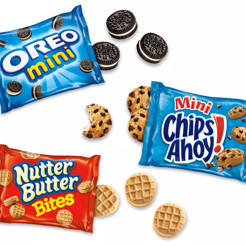 Nabisco Snack Pack Variety Mini Cookies Mix With OREO Mini, Mini Chips Ahoy! & Nutter Butter Bites - 12oz / 12ct