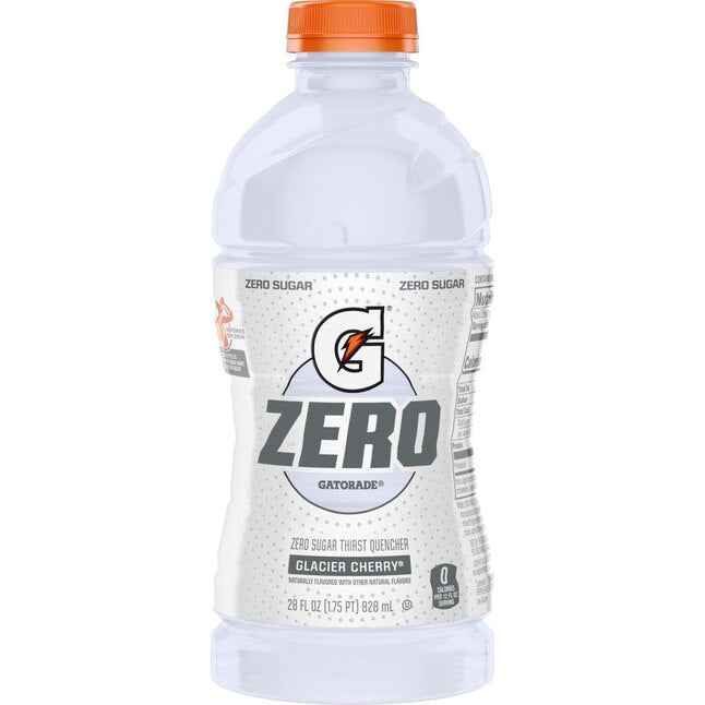 Gatorade G Zero Sugar Glacier Cherry Thirst Quencher Sports Drink, 28 oz Bottle