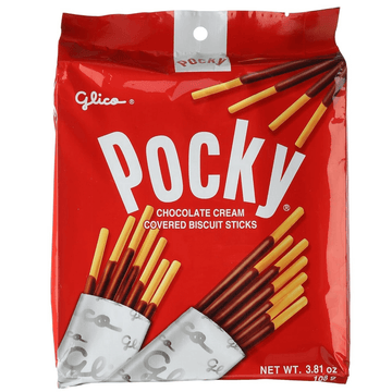 Glico Pocky Chocolate Cream Covered Biscuit Sticks (9 Individual Bags) 4.13 oz