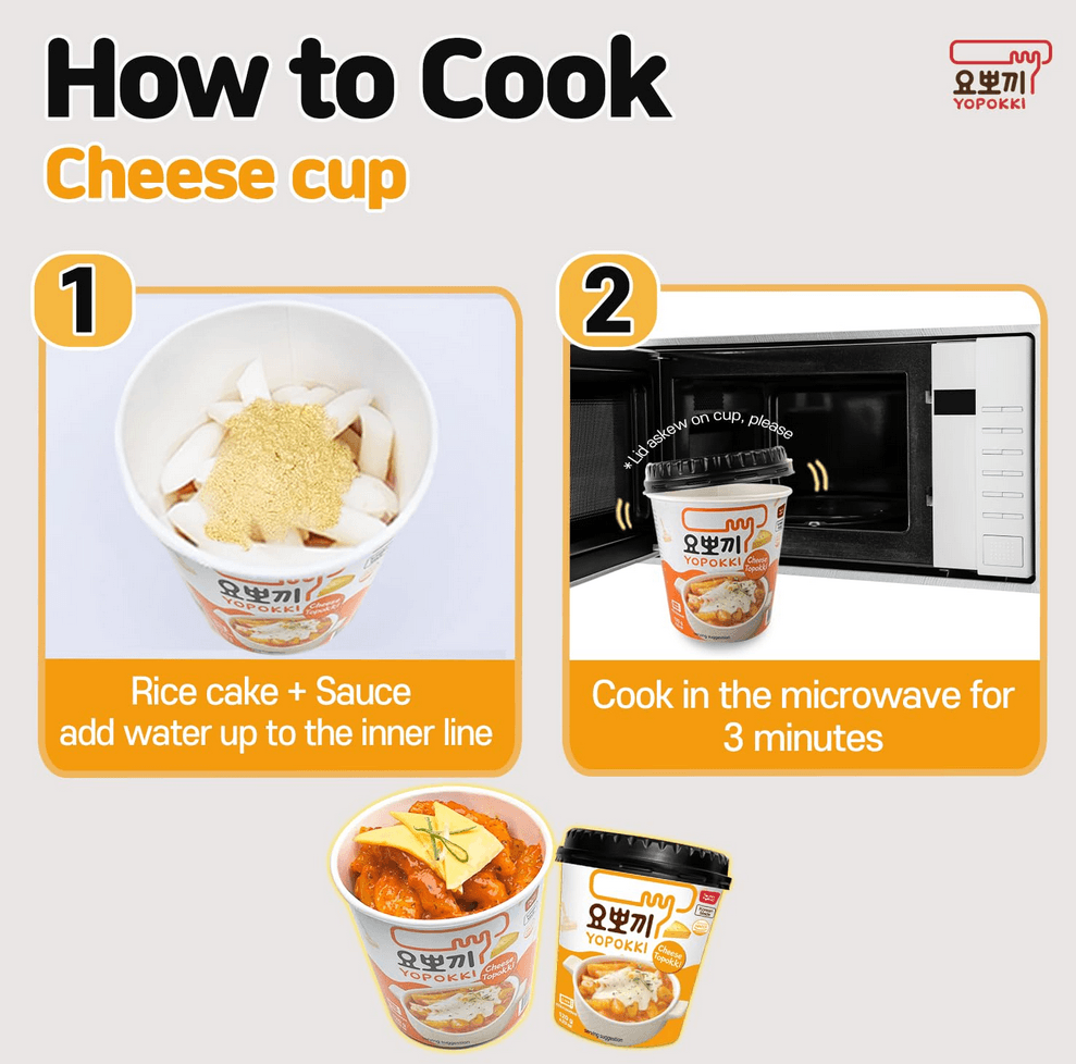 Yopokki Instant Tteokbokki Cup (Cheese, Cup of 2)