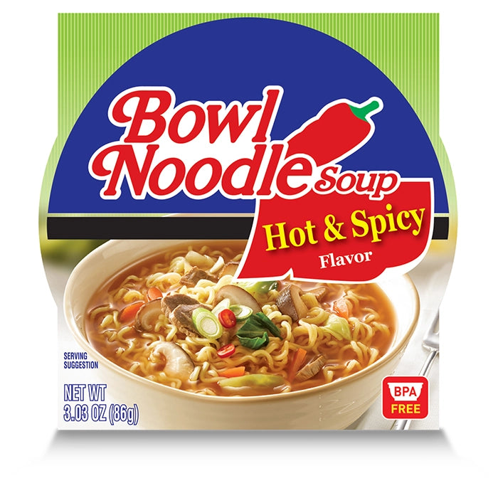 Nongshim Bowl Noodle Hot & Spicy Beef Ramen 12-pack 농심 라면