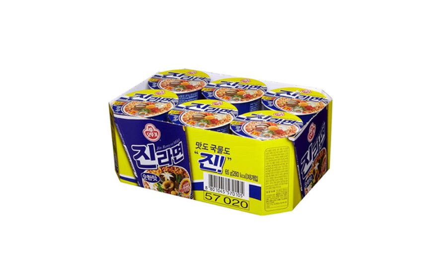 OTTOGI Jin Ramen Cup Noodle Mild 3.88oz(110g) x 6 Pack