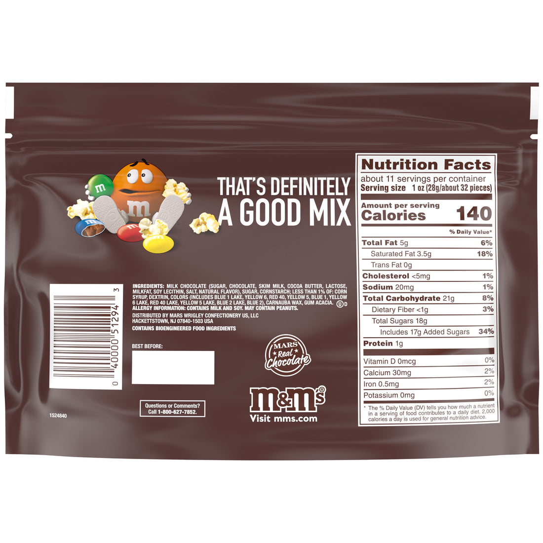 M&M's Milk Chocolate Candies - 10.7 oz bag