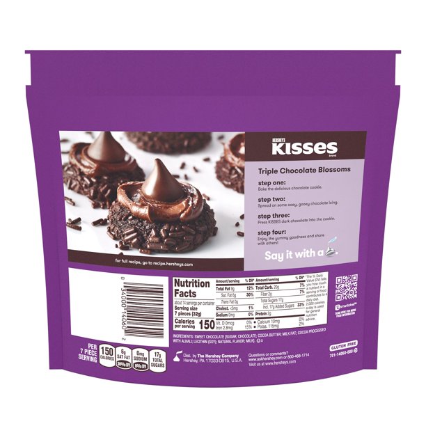 Hershey's Kisses Special Dark Mildly Sweet Chocolate Candy, 16.1 oz Bag