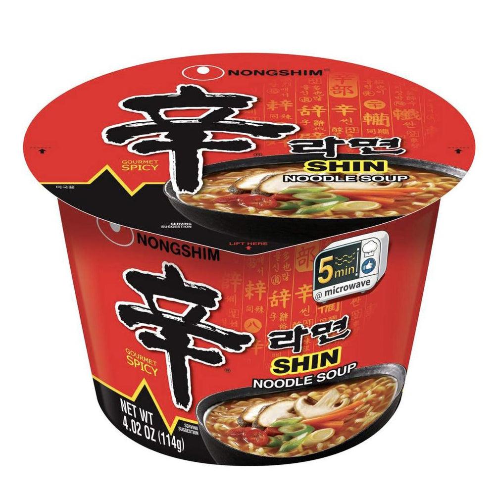 Nongshim 12 Big Bowls 4.02oz/each SHIN Ramen Noodle Soup - Anytime Basket