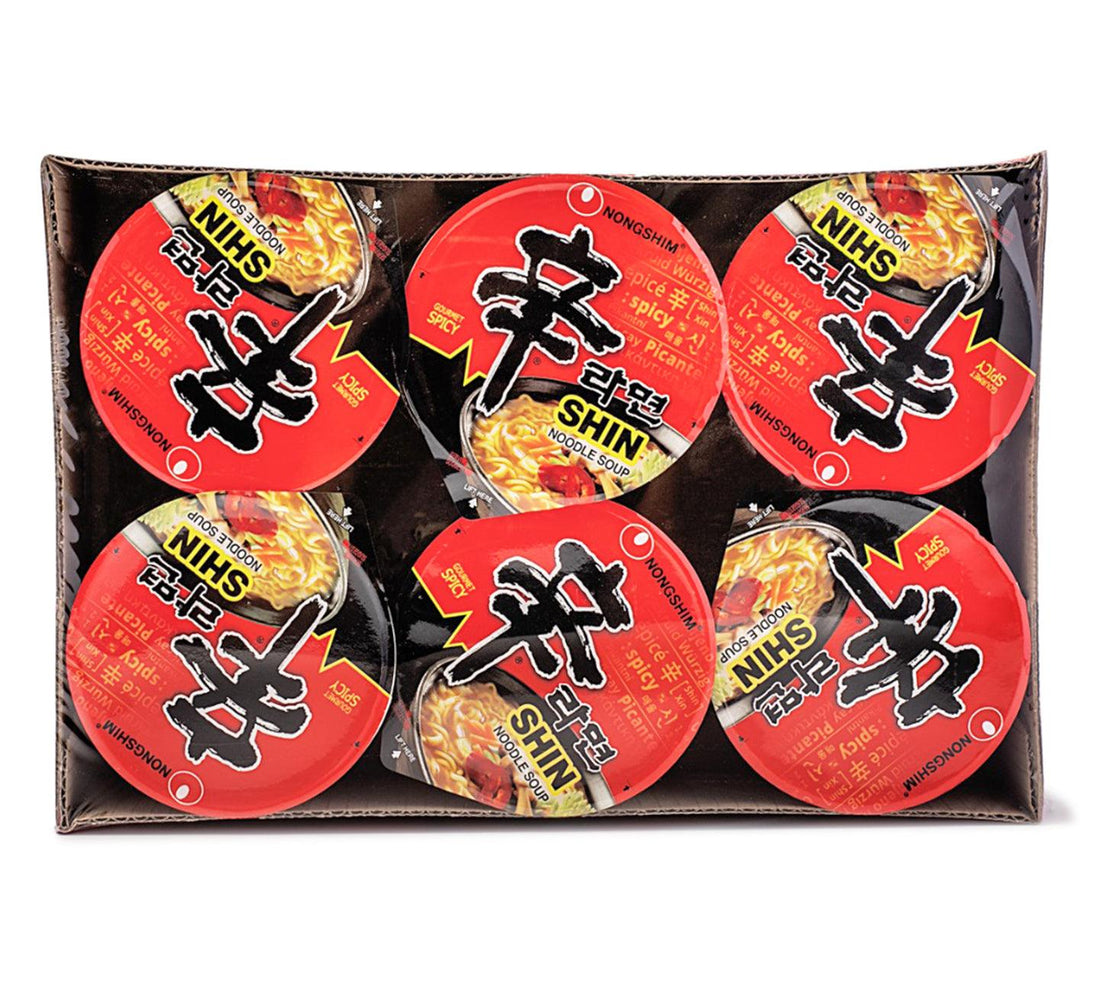 Nongshim 12 Big Bowls 4.02oz/each SHIN Ramen Noodle Soup - Anytime Basket