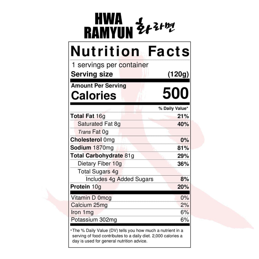 Paldo Hwa Ramen Hot & Spicy with Soy Peptide 4.23oz(120g) x 5 Packs - Anytime Basket