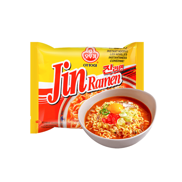 Ottogi Jin Ramen Hot Flavor 4.23oz(120g) x 4 Packs - Anytime Basket