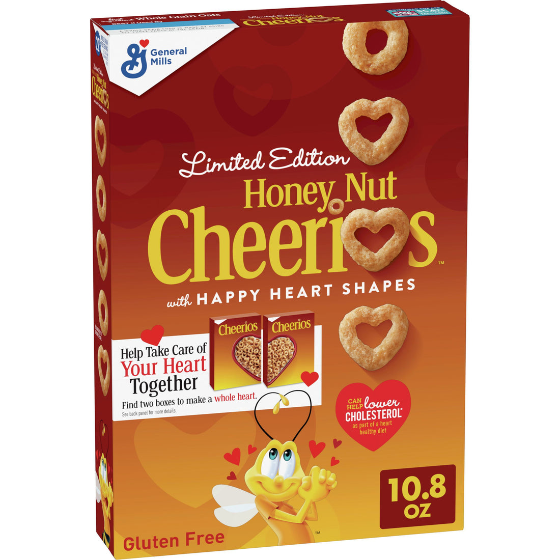 Honey Nut Cheerios Heart Healthy Cereal, Gluten Free, 10.8 OZ