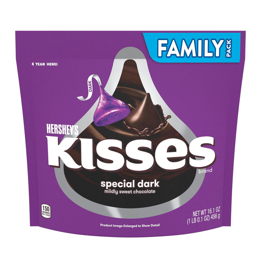 Hershey's Kisses Special Dark Mildly Sweet Chocolate Candy, 16.1 oz Bag