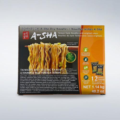 A-SHA, Thin Size Tainan Noodles 3.35oz(95g) x 12 Packs - Anytime Basket