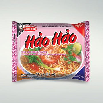 Ace Cook Hao Hao Mi Tom Chua Cay Instant Noodle Sour-Hot Shrimp Flavoured 2.7oz(76g) x 15 Pack - Anytime Basket