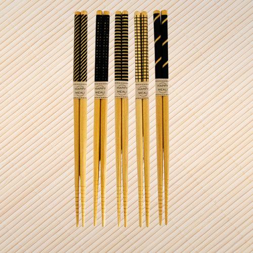 Bamboo Chopsticks (Black Line) 5 Set - Anytime Basket