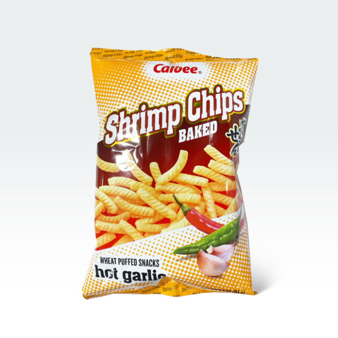 Calbee Shrimp Chips Hot Garlic 3.3oz - Anytime Basket