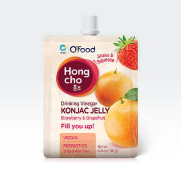 Chungjungone Hong Cho Konjac Jelly Strawberry & Grapefruit 6.35oz(180g) - Anytime Basket