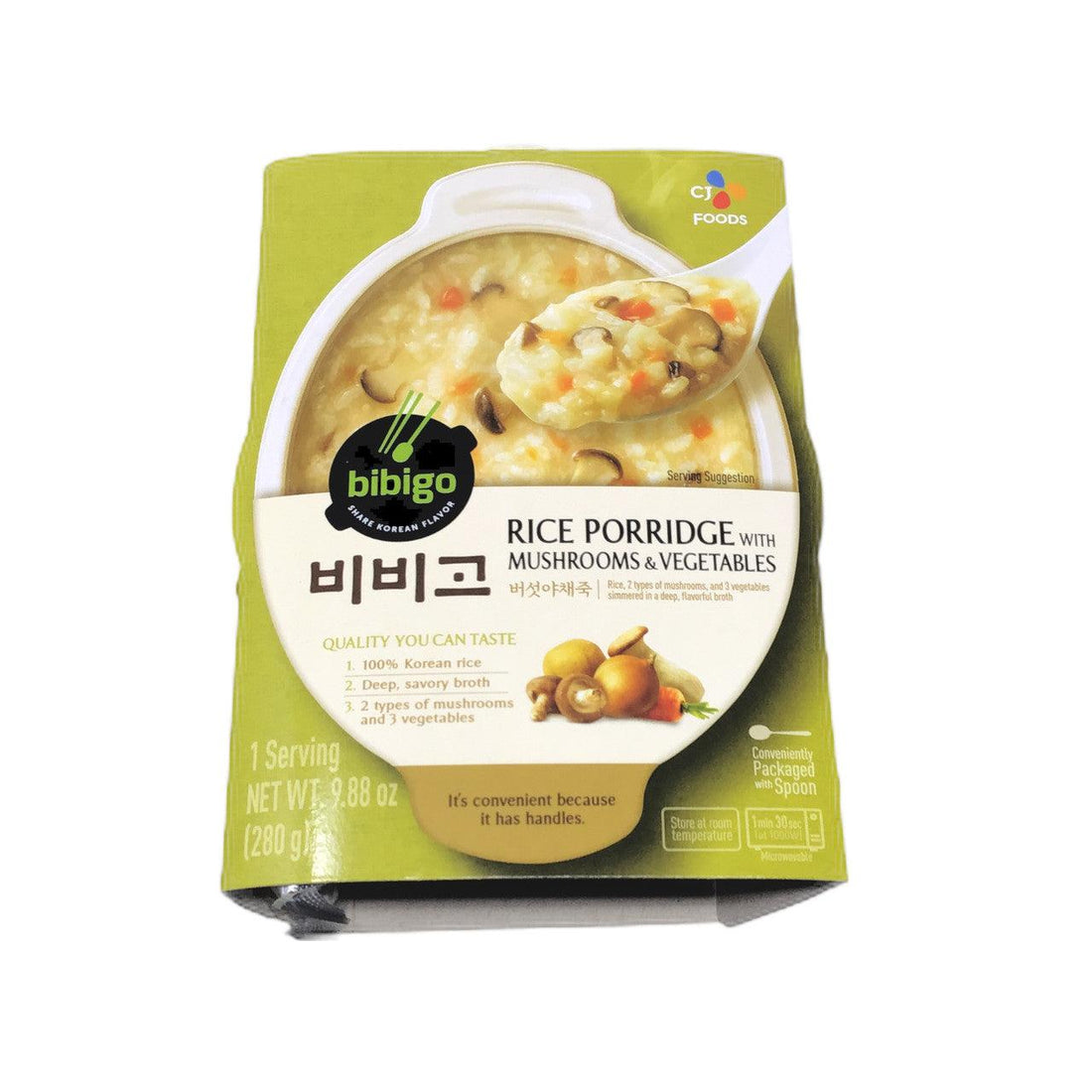 CJ Bibigo Mushrooms and Vegetables Porridge 9.88oz(280g) - Anytime Basket