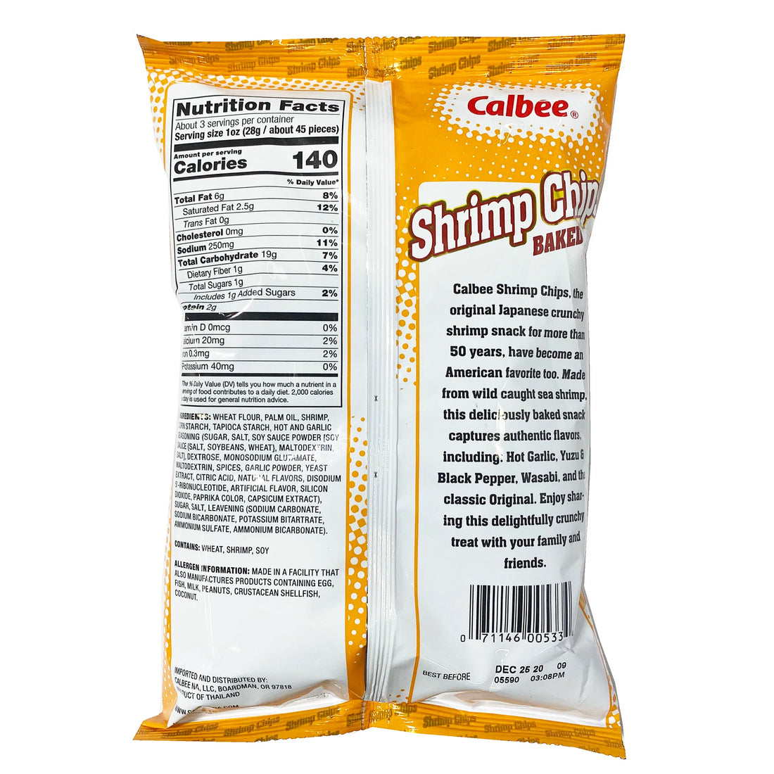 Calbee Shrimp Chips Hot Garlic 3.3oz - Anytime Basket