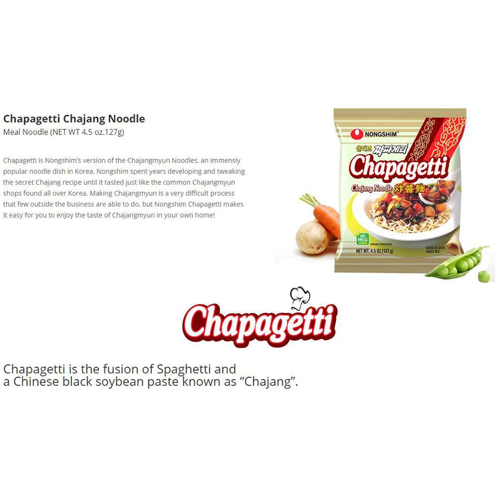 Nongshim Chapagetti Chajang Noodle 4.5oz(127g) x 16 Packs - Anytime Basket