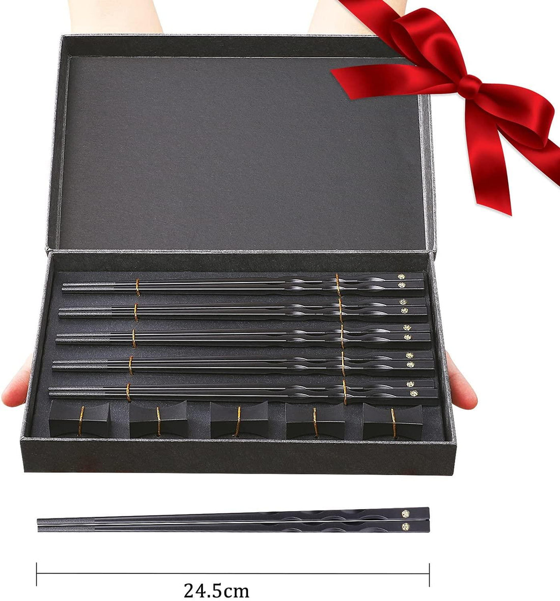 Chopsticks Reusable Fiberglass Chopsticks with Holder - Anytime Basket