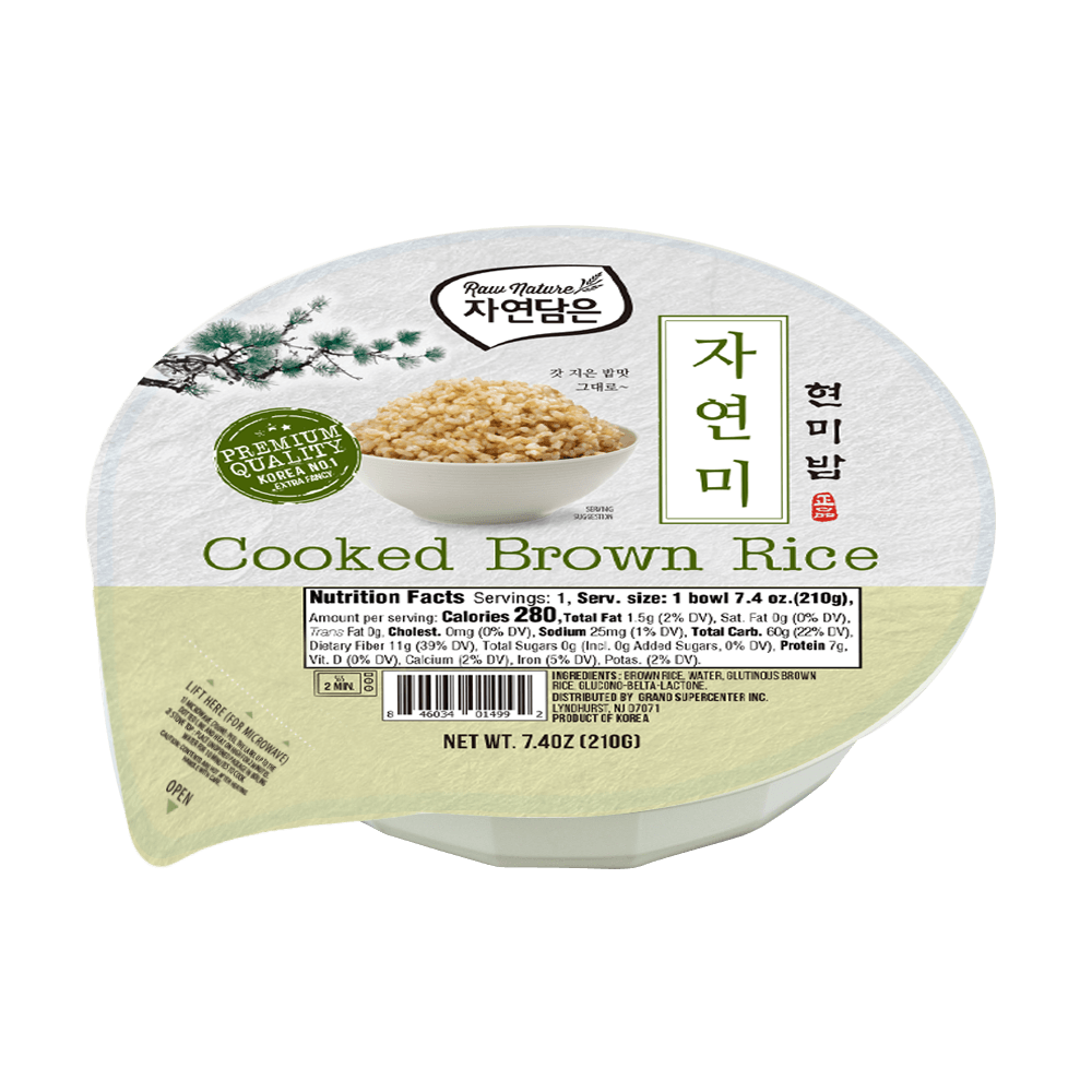 Raw Nature Cooked Brown Rice 7.4oz(210g) x 12 Packs - Anytime Basket