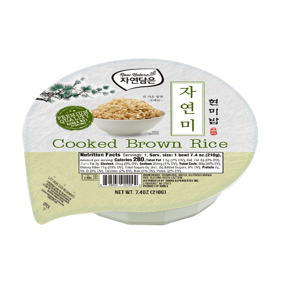 Raw Nature Cooked Brown Rice 7.4oz(210g) x 12 Packs - Anytime Basket