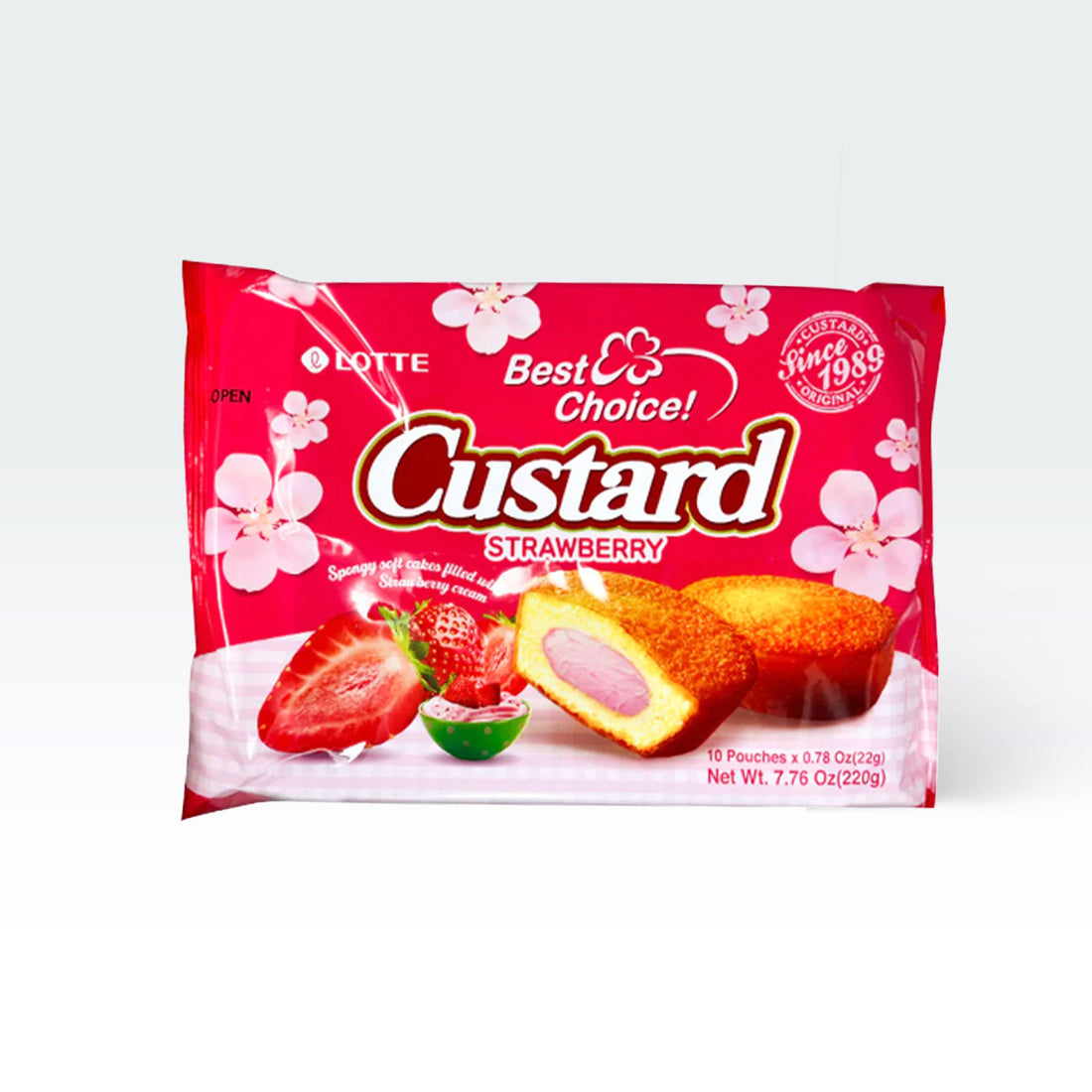 Lotte Custard Strawberry 7.4oz(210g) - Anytime Basket