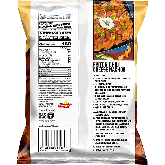 Fritos Corn Chips Flavored Chili Cheese - 9.25 Oz