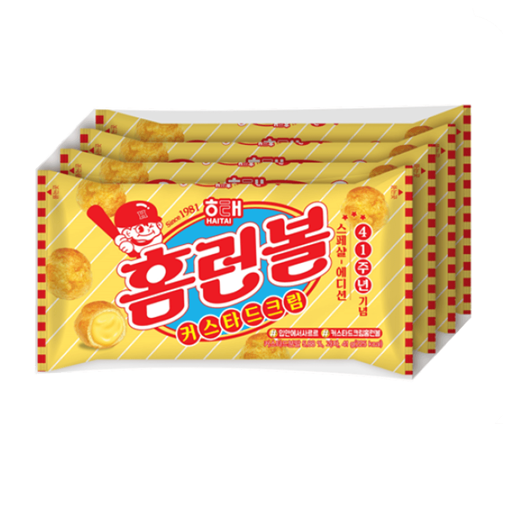 Haitai Homerun Ball Custard 1.44oz(41g) x 4 Pcs - Anytime Basket