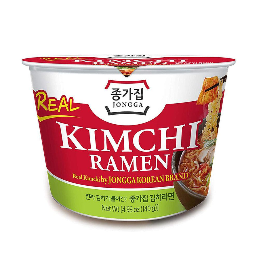 Jongga Korean Kimchi Ramen with Real Kimchi 4.9oz(140g) x 6 Cups - Anytime Basket