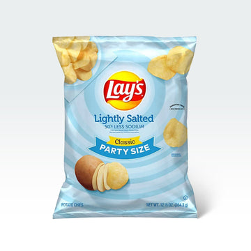 Lays Potato Chips Lightly Salted Classic Party Size - 12.5 Oz