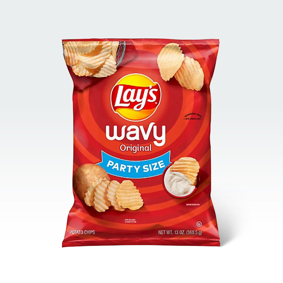 Lays Potato Chips Wavy Original Party Size - 13 Oz