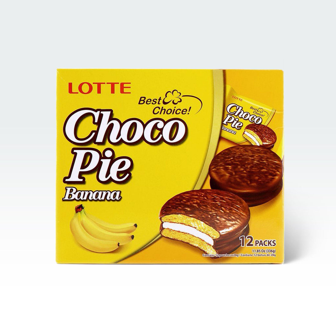 Lotte Choco Pie Banana 0.98oz(28g) x 12 Pcs - Anytime Basket