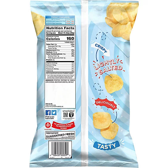 Lays Potato Chips Lightly Salted - 7.75 Oz