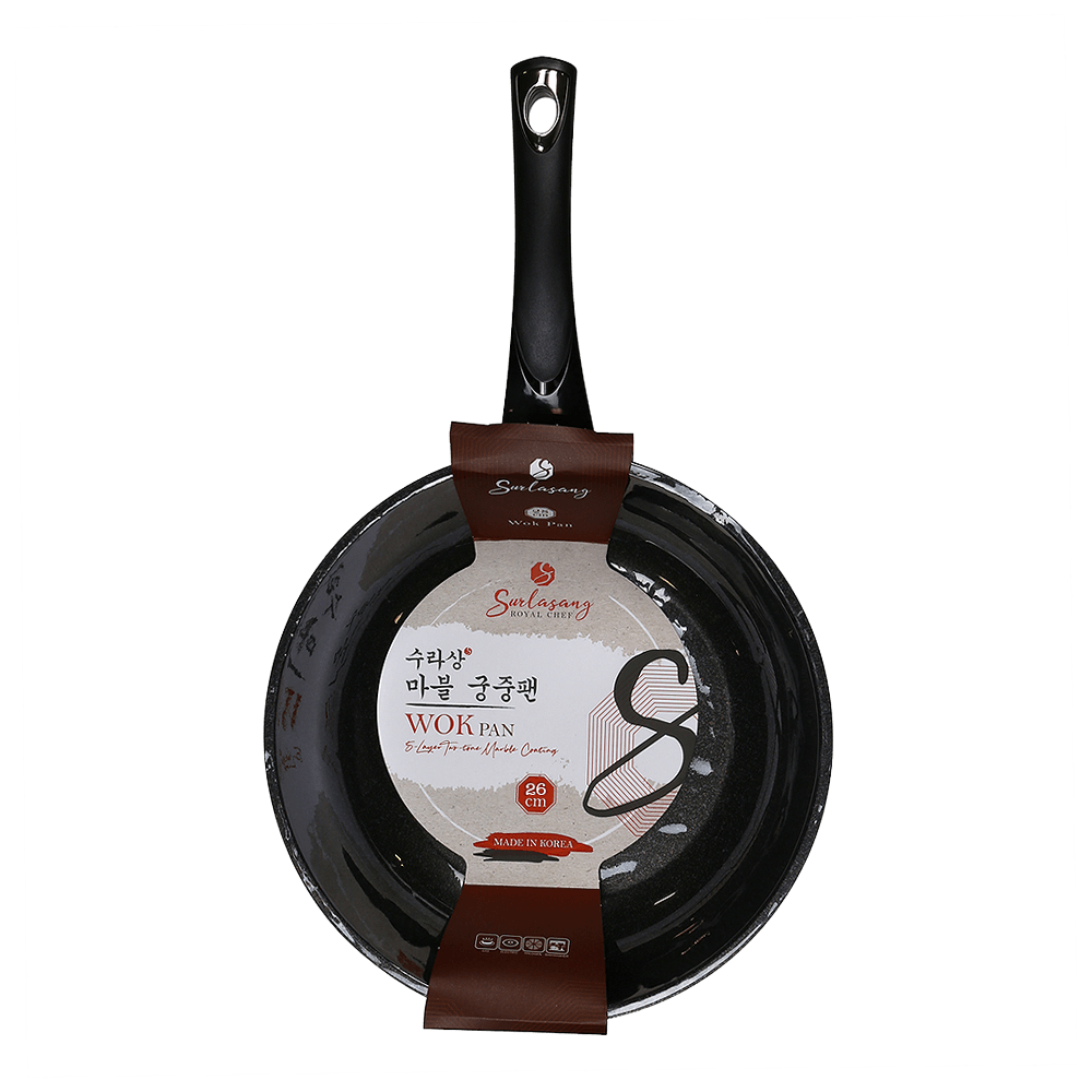 Surasang Marble Coating Wok Pan 10.23in(26cm) - Anytime Basket