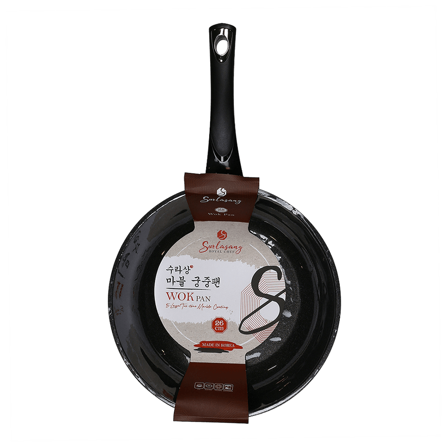 Surasang Marble Coating Wok Pan 10.23in(26cm) - Anytime Basket