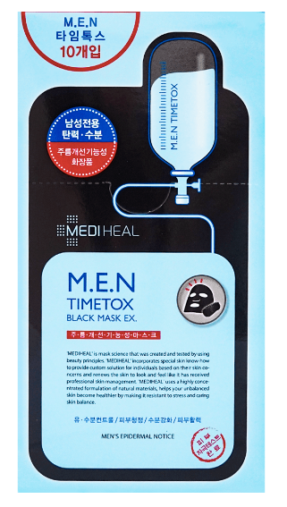 Mediheal M.E.N Timetox Charcoal-Mineral Mask 10sheets