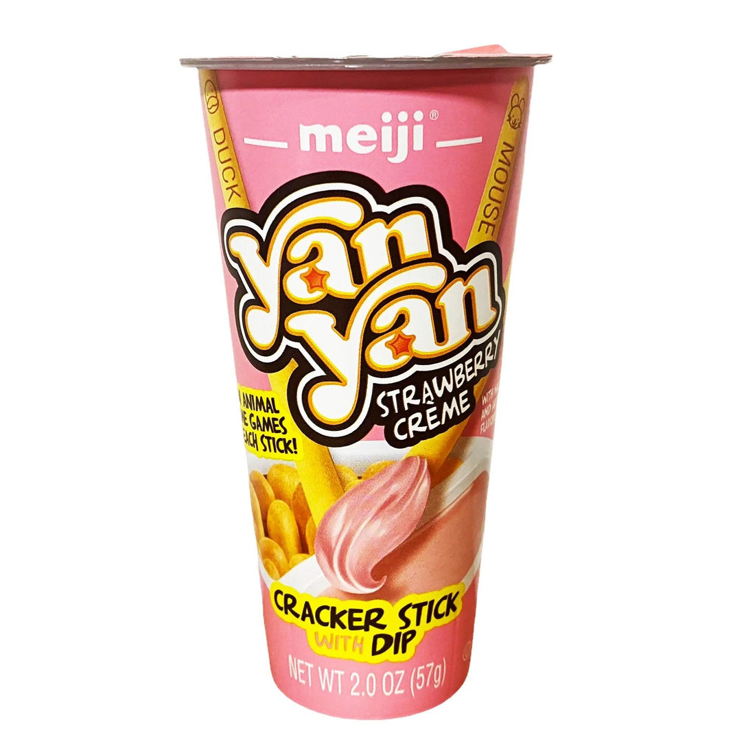 Meiji Yan Yan Cracker Stick With Dip - Strawberry Cream 2oz - Anytime Basket