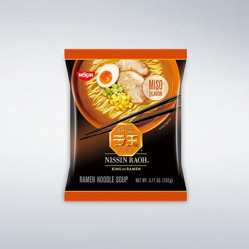 Nissin RAOH Ramen Noodle Soup Miso 3.77oz(107g) x 6 Packs - Anytime Basket