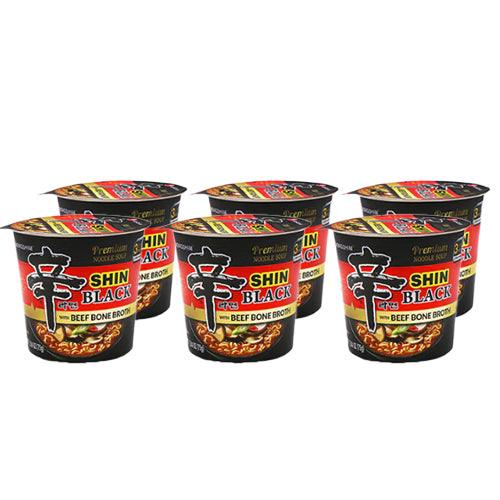 Nongshim Shin Ramyun Black Cup 2.6oz(75g) x 6 Cups - Anytime Basket