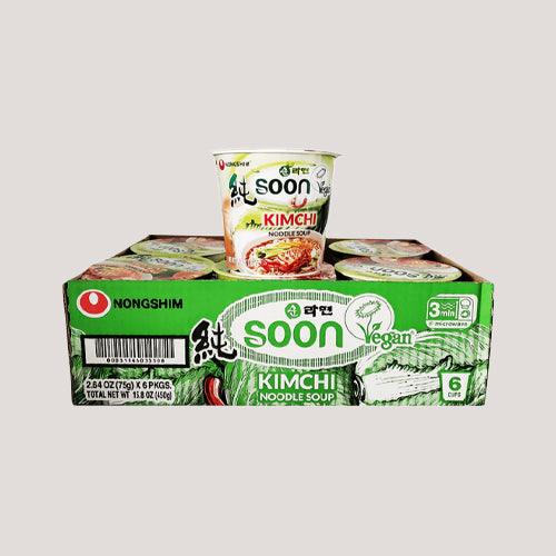 Nongshim Soon Kimchi Ramyun Cup 2.6oz(75g) x 6 Cups - Anytime Basket