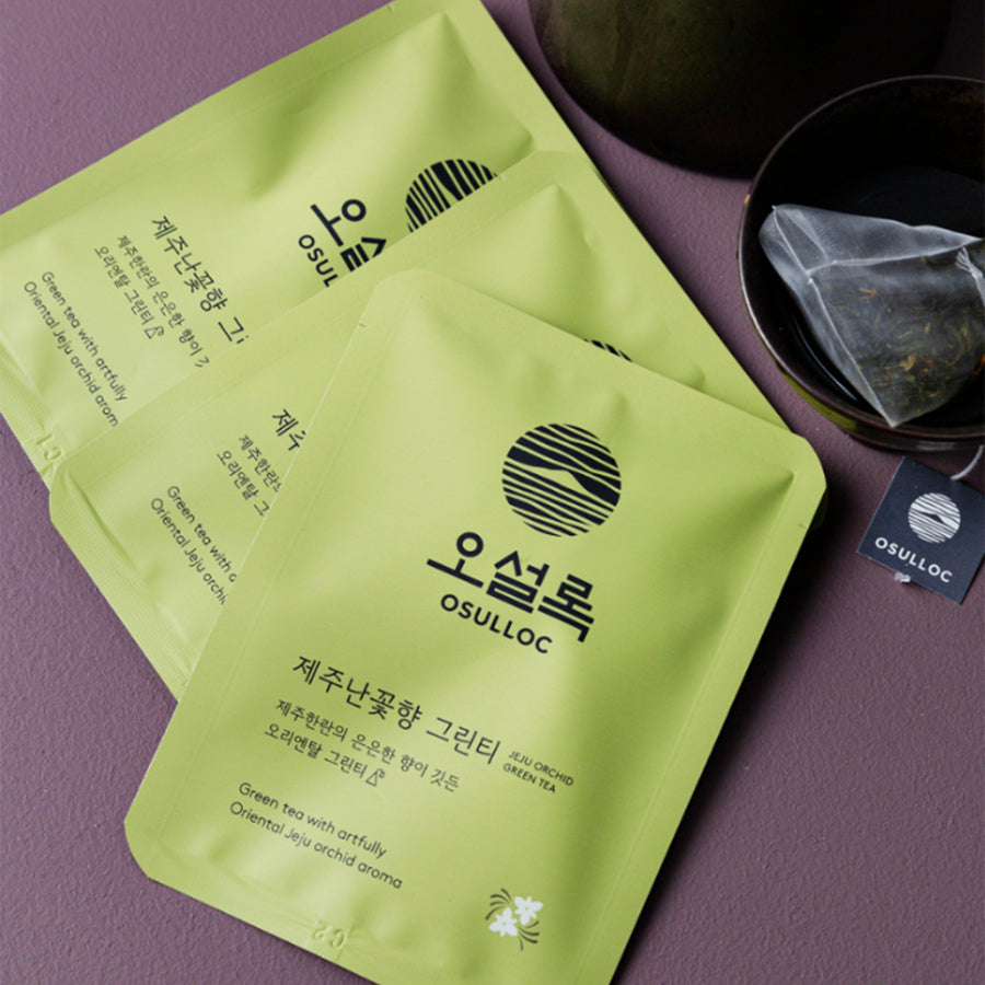 Osulloc Jeju Orchid Green Tea Blended Tea 0.52oz(0.05oz X 10 Tea Bags) - Anytime Basket
