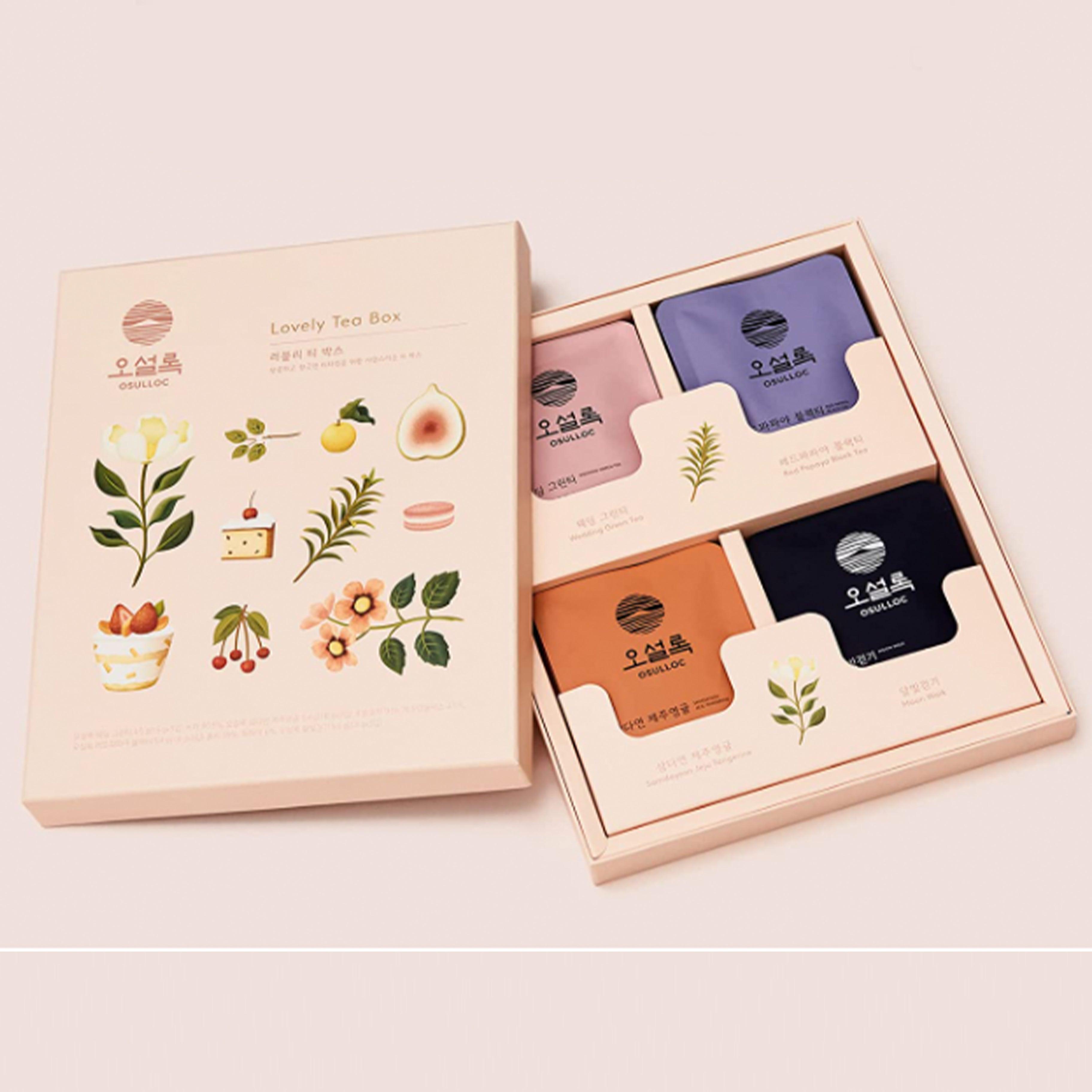 Osulloc Lovely Tea Box (Gift Set) 12 Tea Bags Anytime Basket
